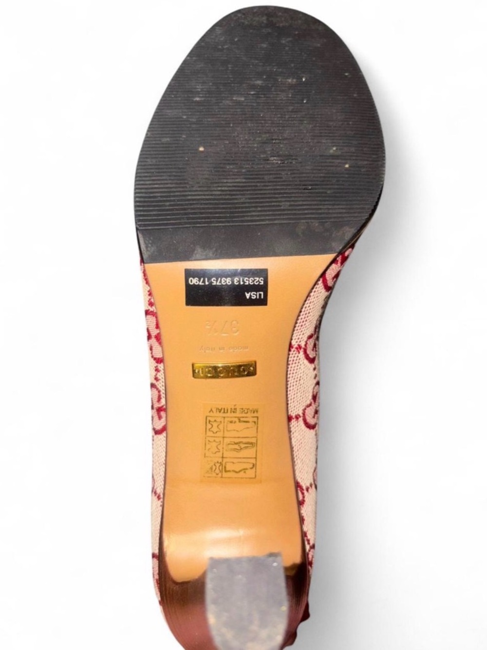 Gucci Beige and Red GG Monogram Over-the-Knee Boots - Picture 3 of 3